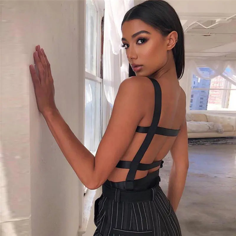 ETHEREAL Backless Jumpsuit with Mesh
