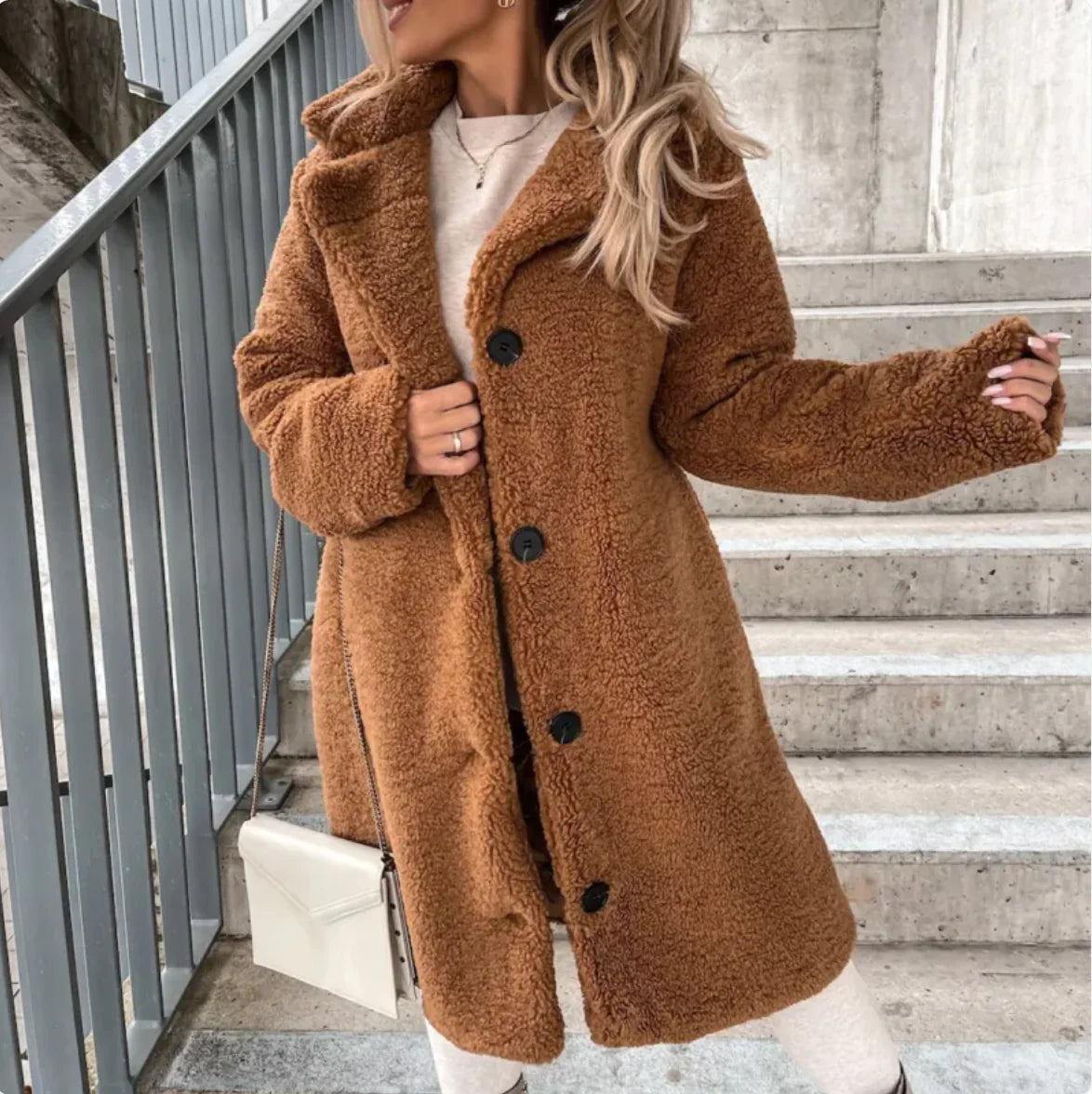 ETHEREAL Long-Sleeved Lapel Plush Jacket