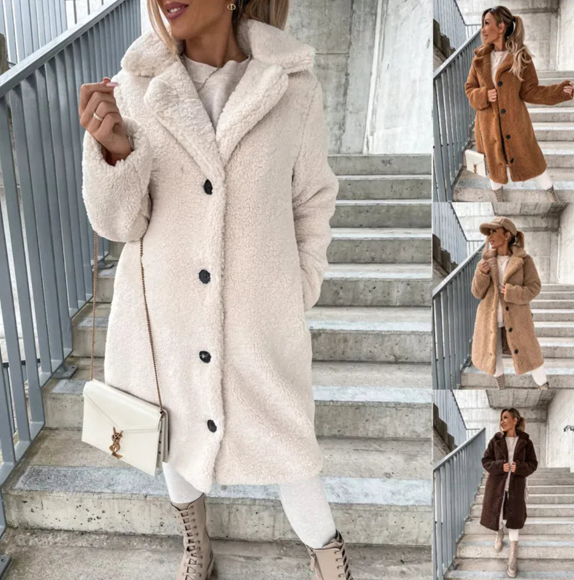 ETHEREAL Long-Sleeved Lapel Plush Jacket