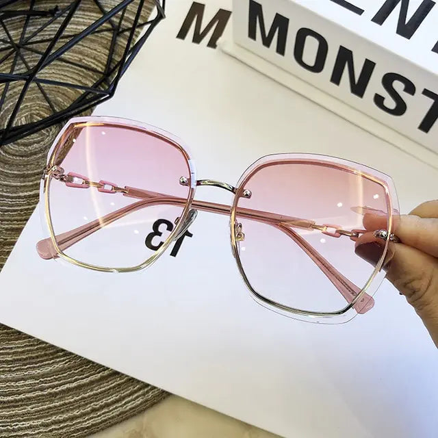 ETHEREAL Rimless Square Sunglasses
