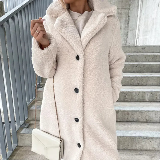 ETHEREAL Long-Sleeved Lapel Plush Jacket