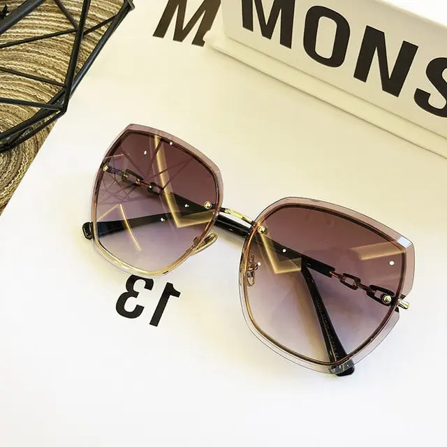 ETHEREAL Rimless Square Sunglasses