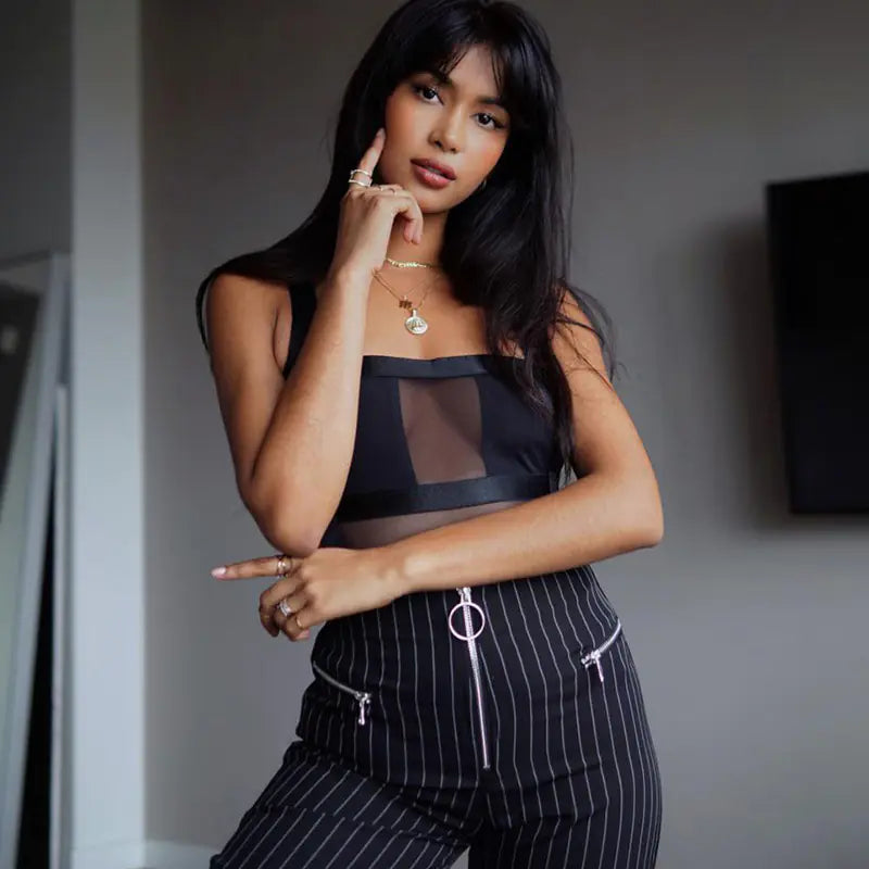 ETHEREAL Backless Jumpsuit with Mesh