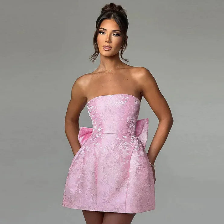 ETHEREAL Tube Top Bow Dress