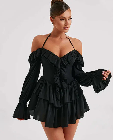 ETHEREAL Long-sleeved One-piece Shorts